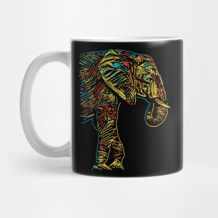 elephant side view abstract Mug